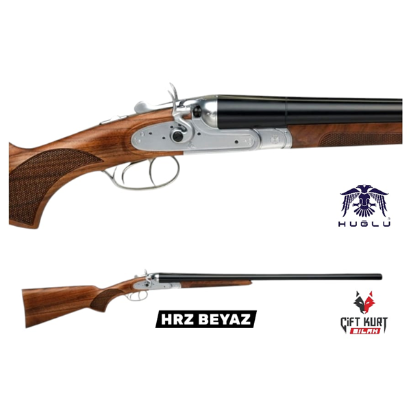 Huğlu HRZ 12 Çifte Tetik Tırnaklı Horuzlu Çakmaklı Beyaz Av Tüfeği